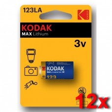 Kodak K123LA 3V lítium elem gyűjtődobozban 12db/csomag